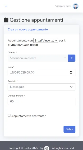 Registra l'appuntamento in un click